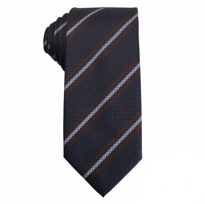 Necktie regimental woven navy, brown and light blue