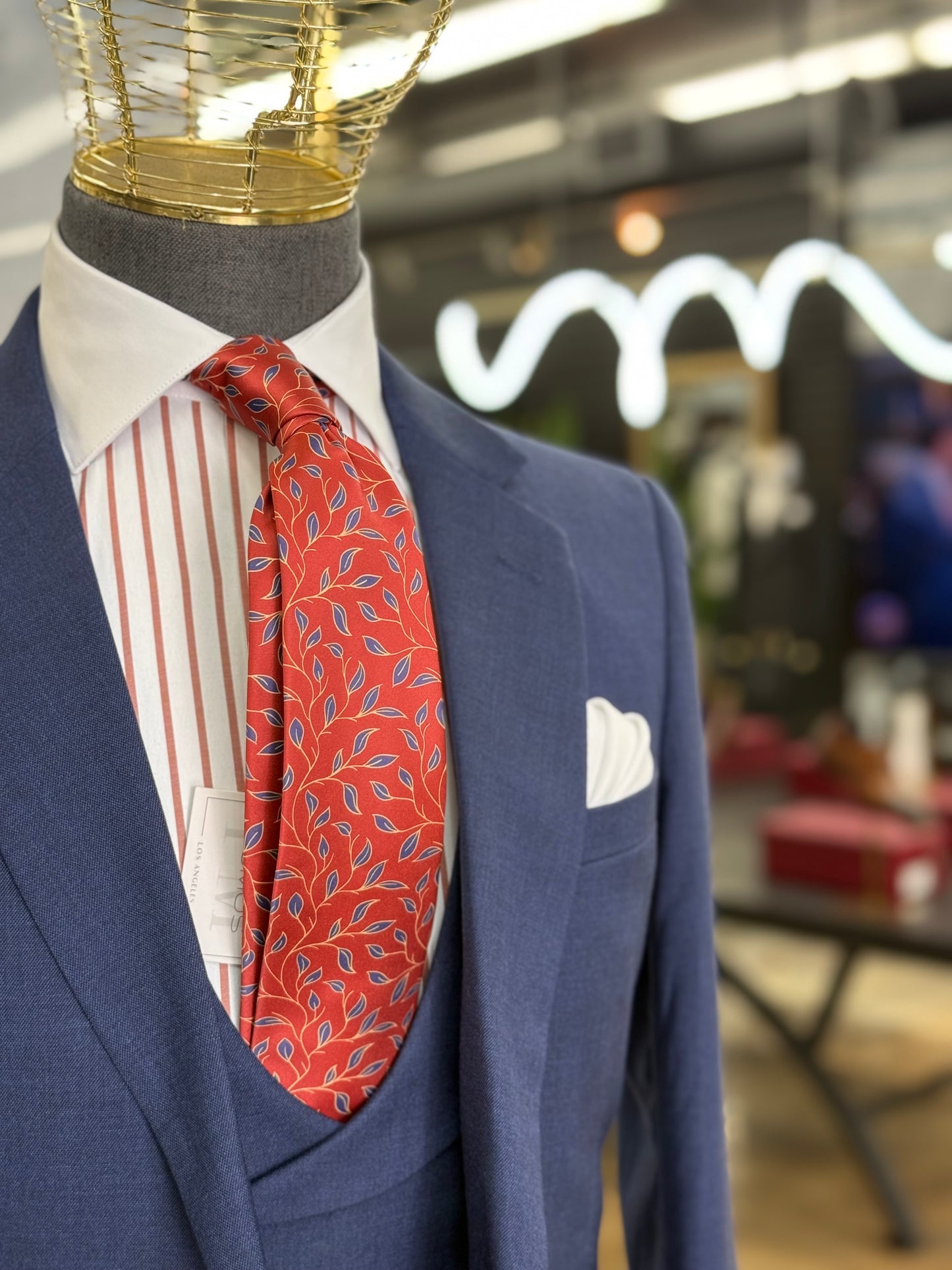 Necktie Brick Red floral tie