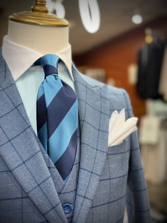 Necktie Regimental Navy & L Blue tie