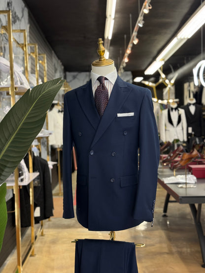 Navy Double-Breasted Suit