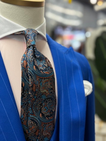 Necktie Mid Paisley Blur & Peach Orange