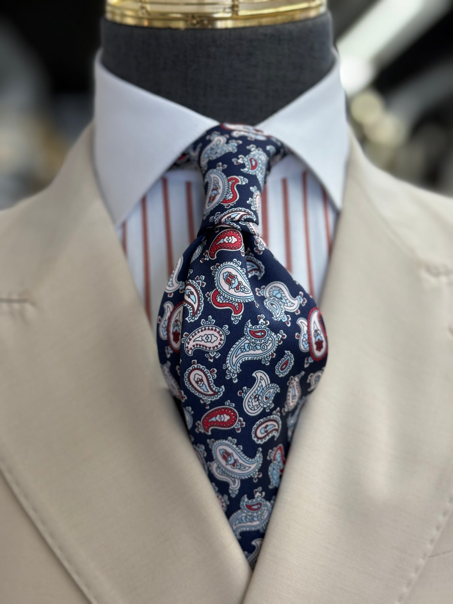 Necktie Paisley Navy & Red