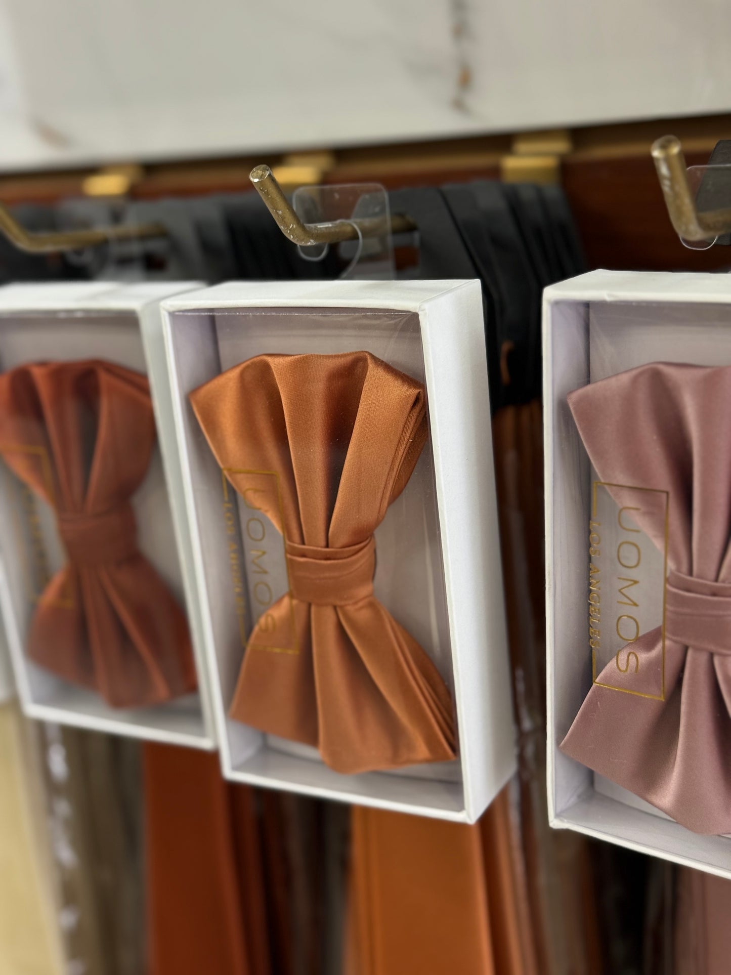 Sunset Terracota Bow tie & Pocket Square set.
