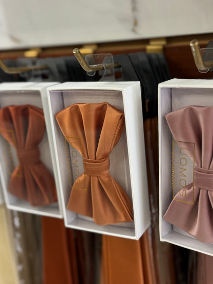 Sunset Terracota Bow tie & Pocket Square set.