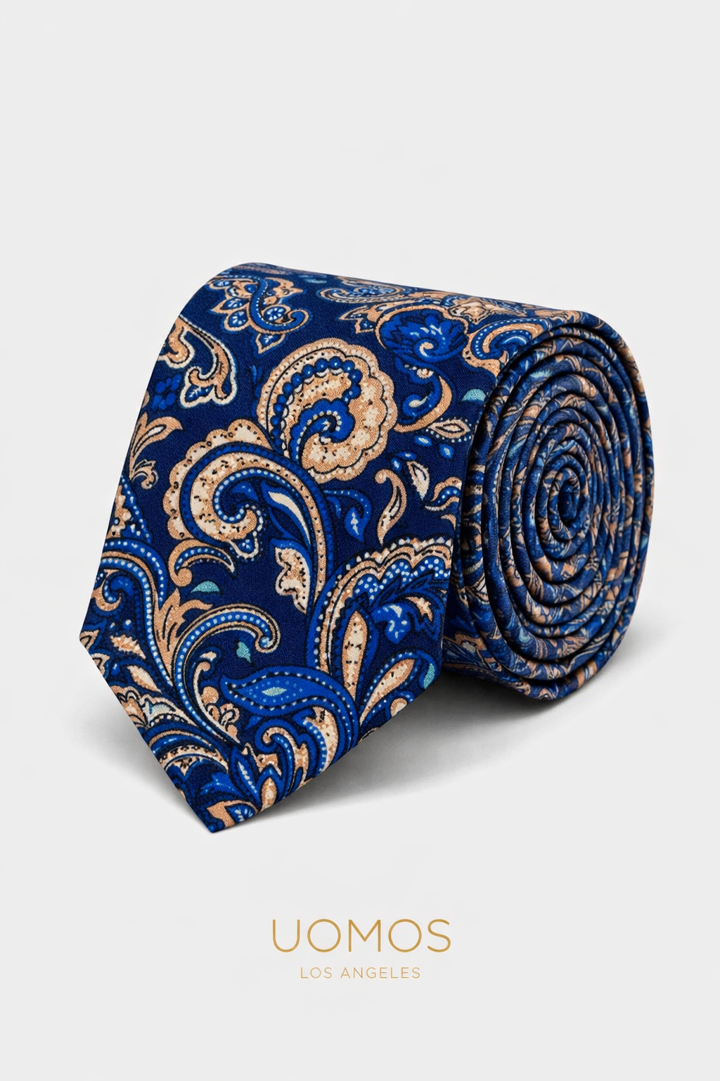 Necktie Big Paisley Navy Blue & Gold