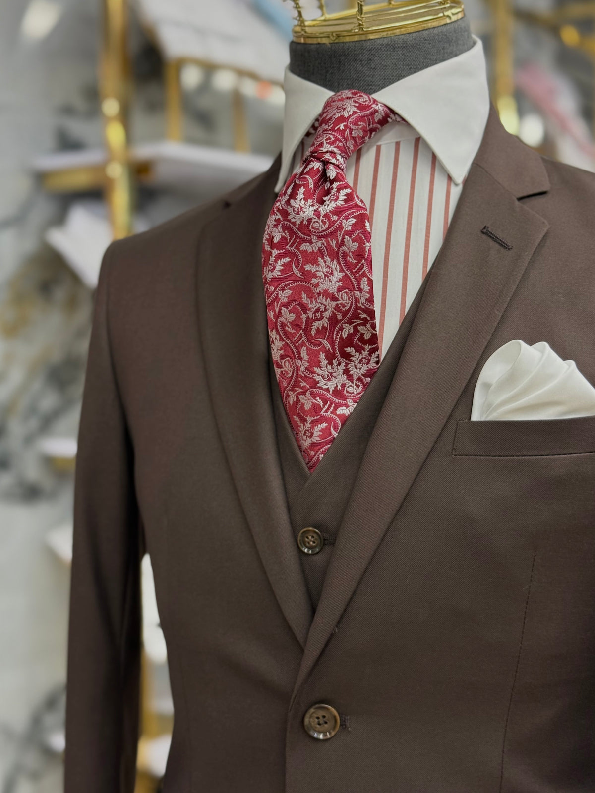 Essential Chocolate Brown Three-Pieces Suit
