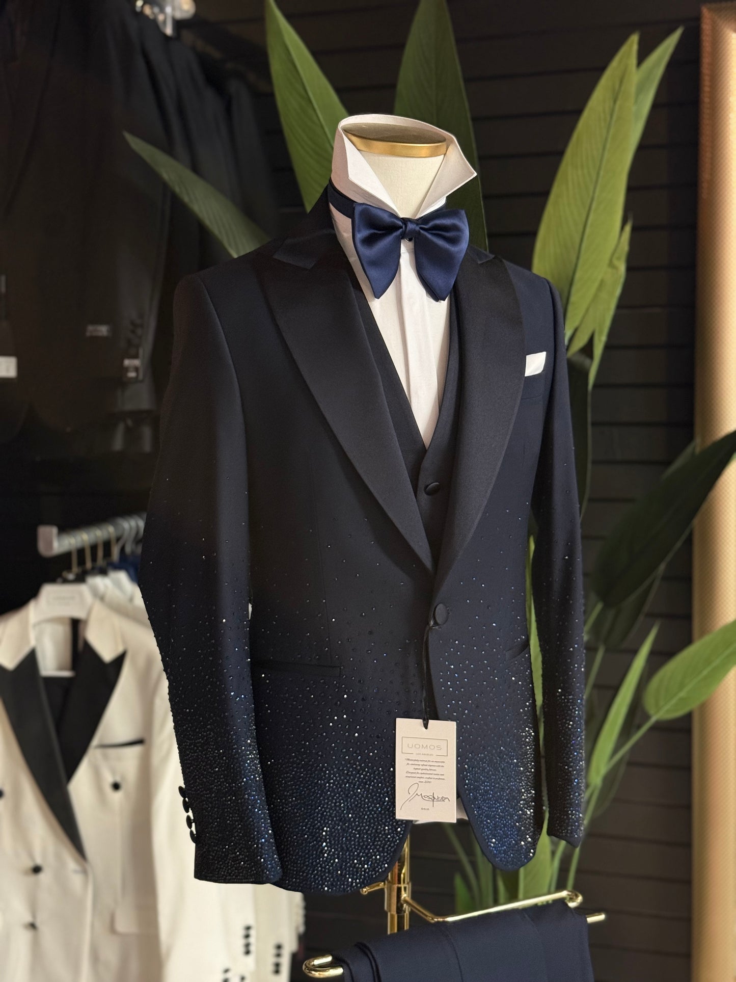 Midnight Stardust Navy Peak Lapel Tuxedo