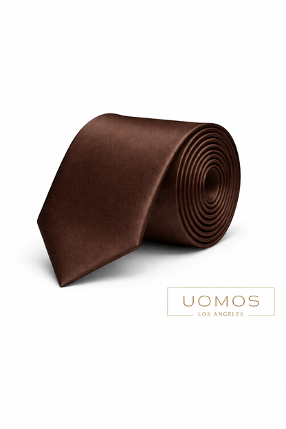 Chocolate Brown Tie & Pocket Square Set
