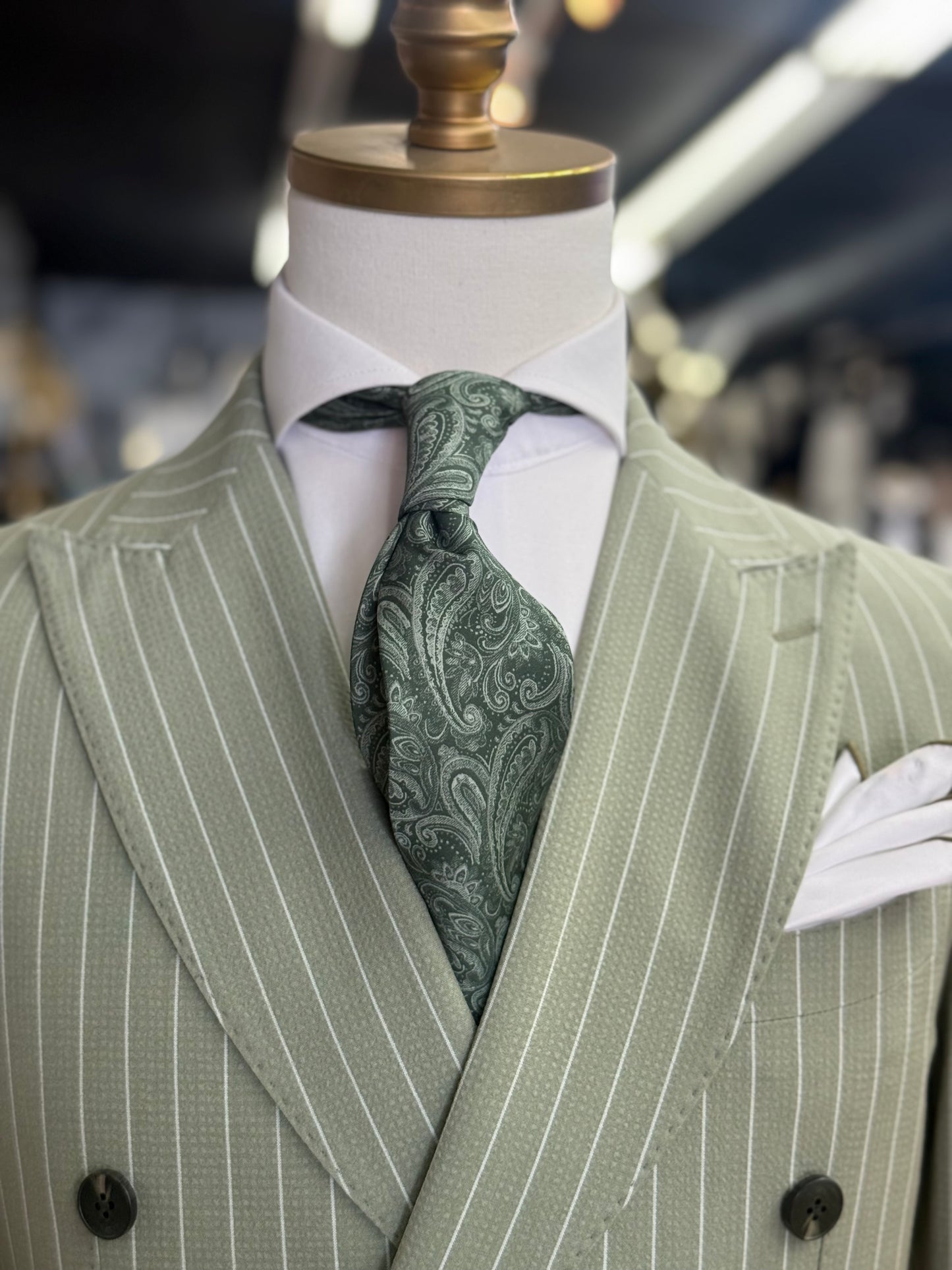 Necktie Green Paisley