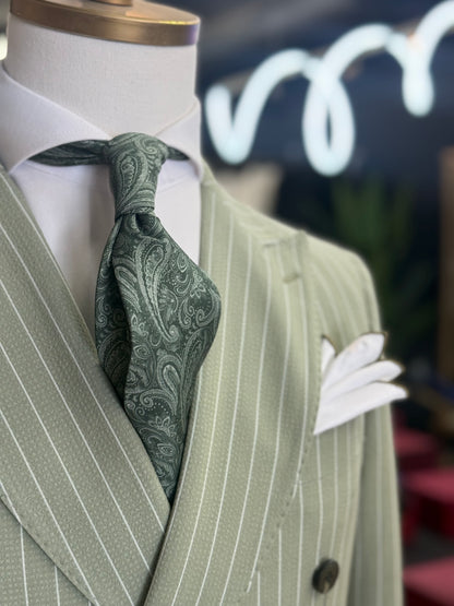 Necktie Green Paisley