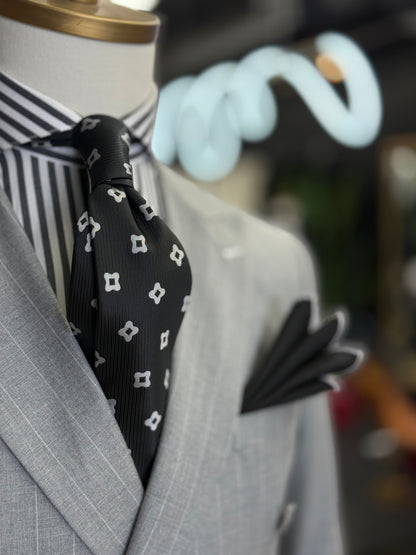 Necktie Mid Medallions Black & White
