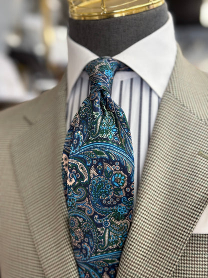 Necktie Paisley Blue and Green