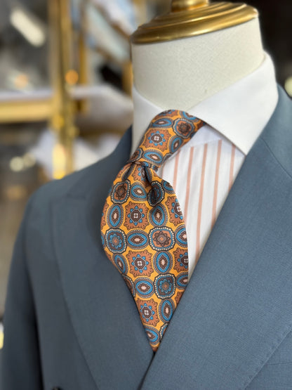 Necktie Golden Azure Medallion