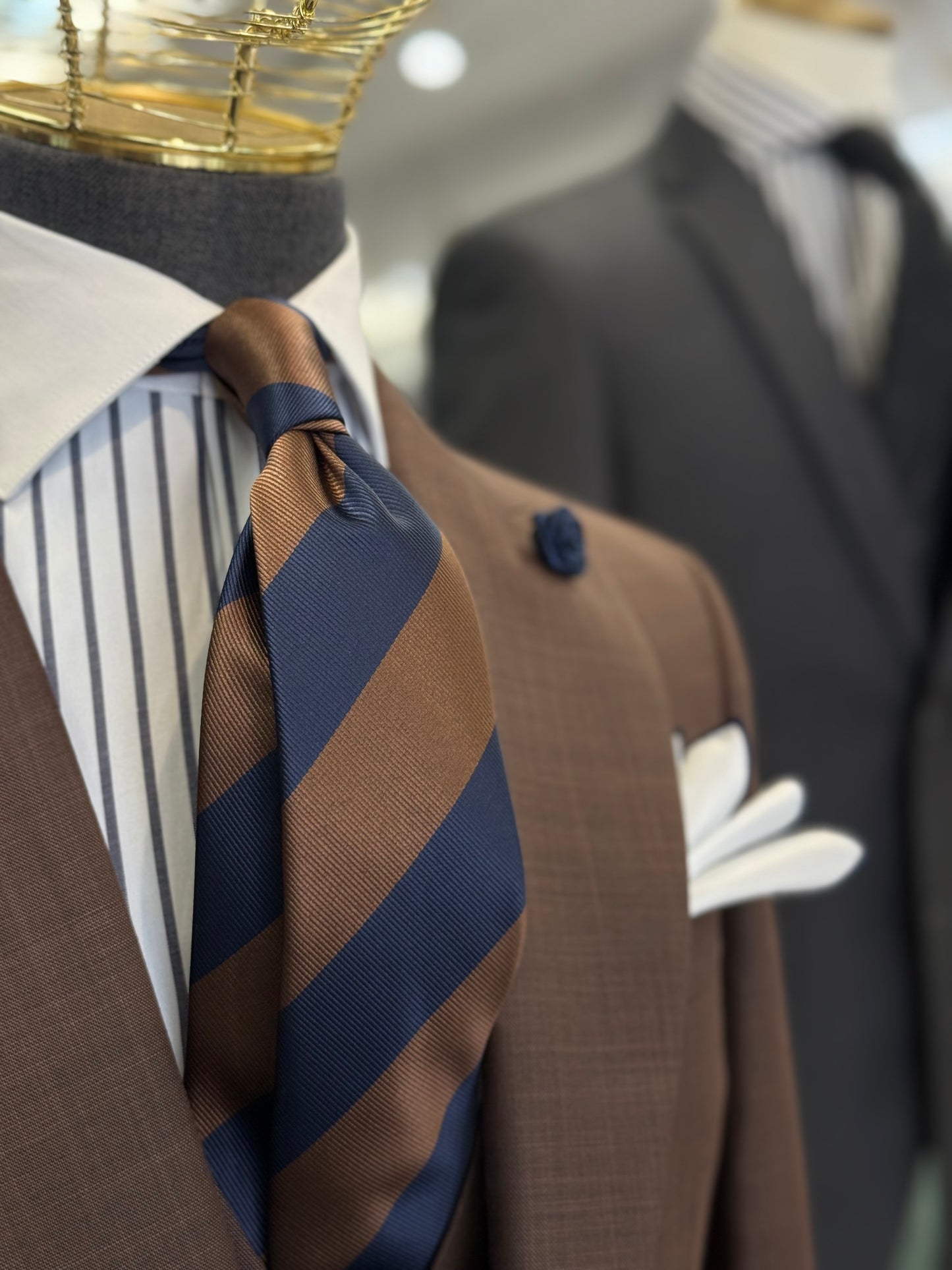 Necktie Regimental Brown & Navy