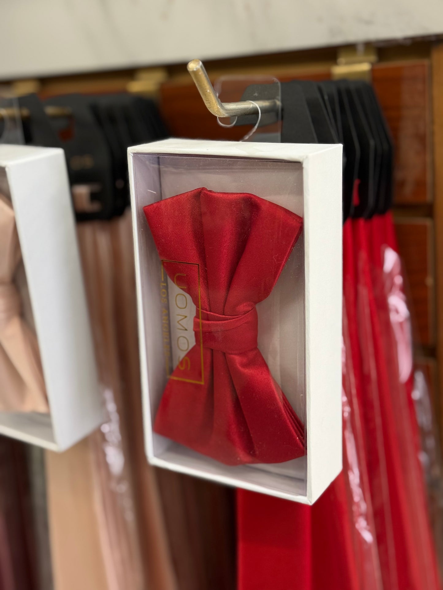 Deep Red Bow tie & Pocket Square set.
