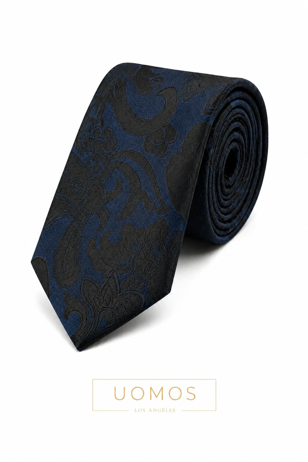 Necktie Midnight Blue & Black Floral