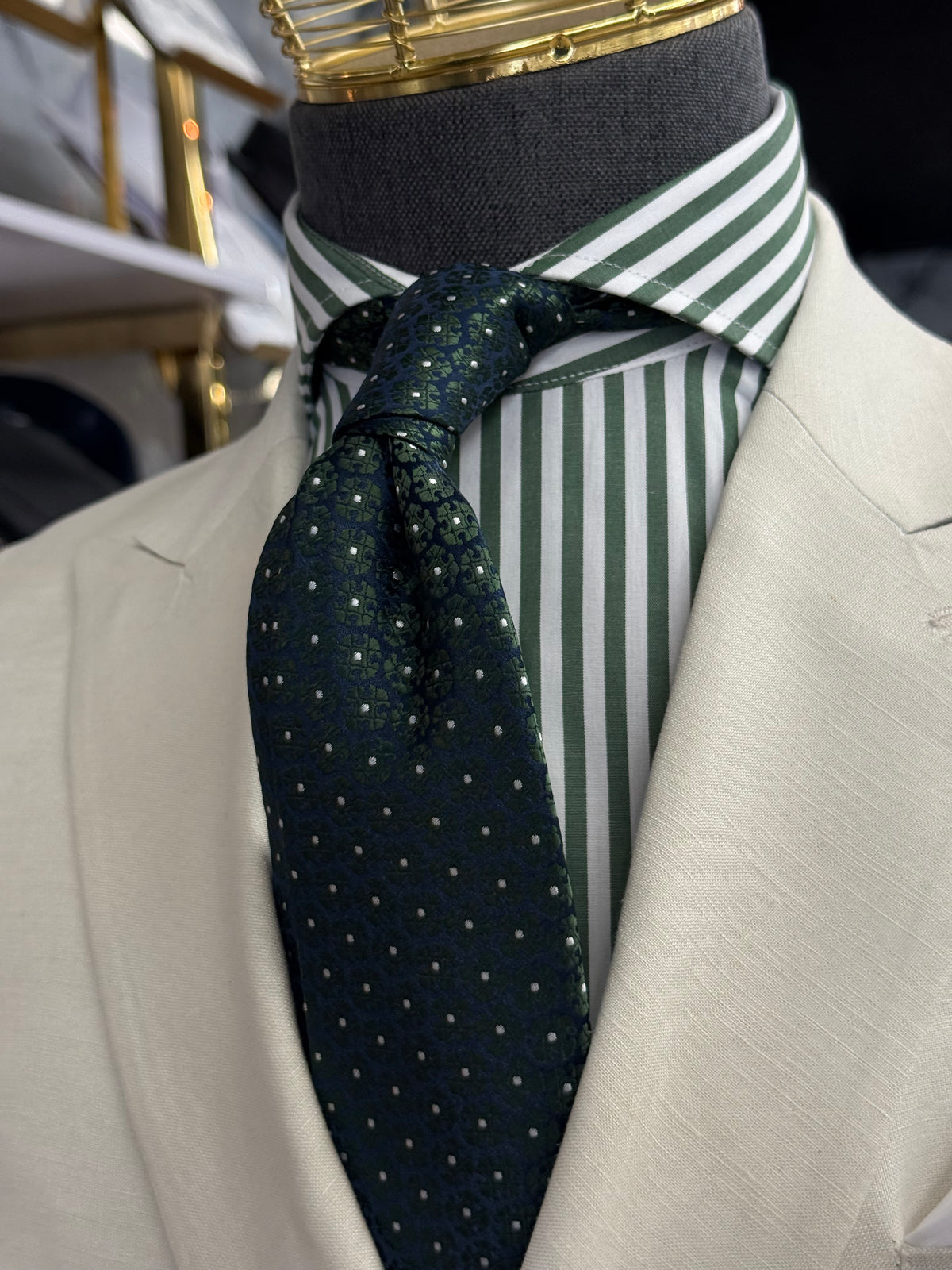 Necktie Medallion Emerald & Midnight Blue