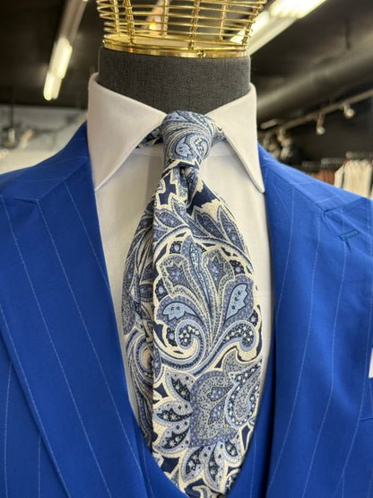 Necktie Cobalt Blue Big Paisley