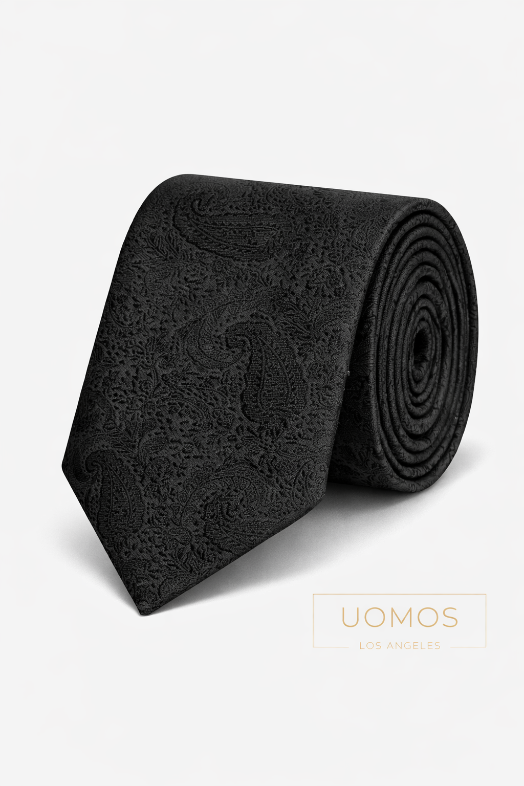 Necktie Paisley Black Textured