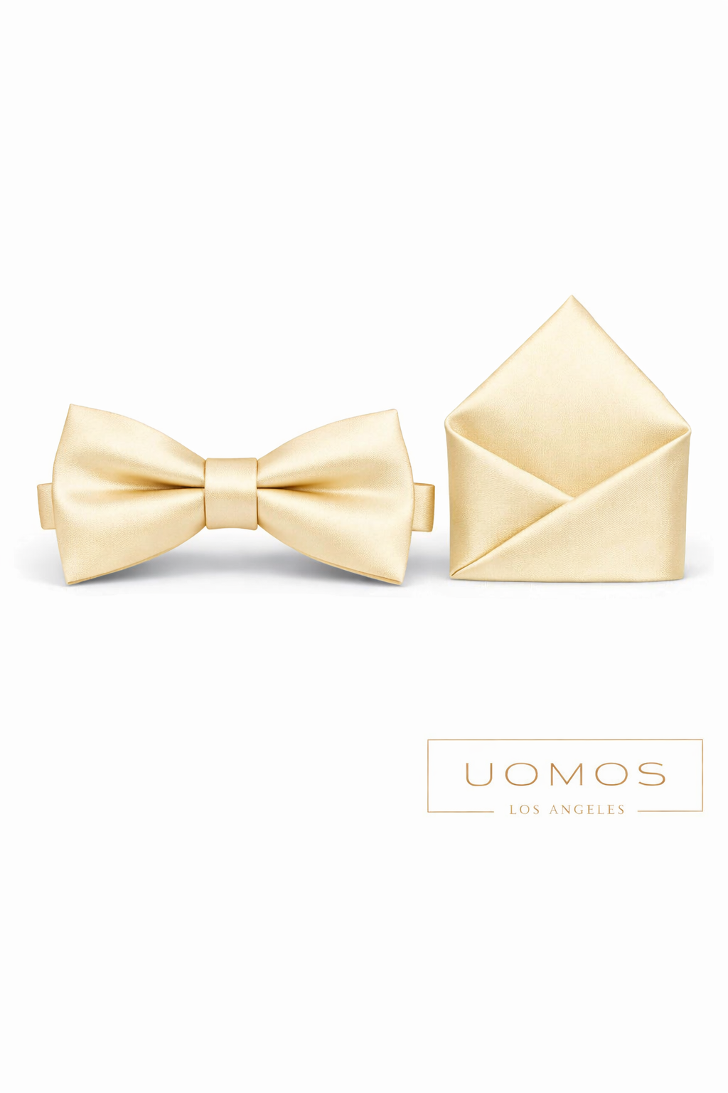 Angora Vanilla Ivory Bow tie & Pocket Square set.