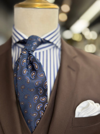 Necktie Midnight & Brown Med Peasley