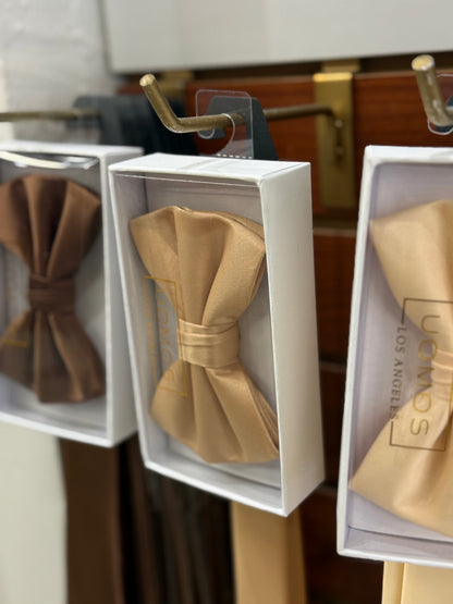 Gold Bow tie & Pocket Square set.