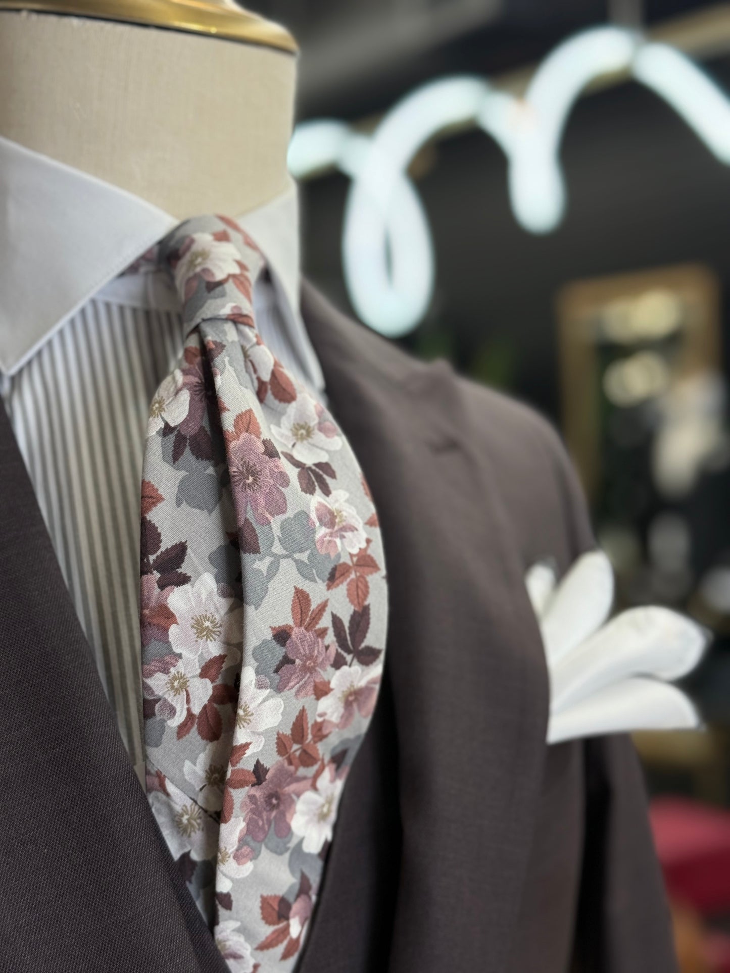Necktie Dusty Rose Garden Cotton