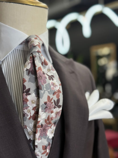 Necktie Dusty Rose Garden Cotton