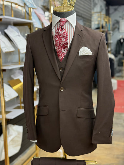 Essential Chocolate Brown Three-Pieces Suit