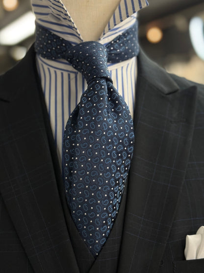 Necktie Small Paisley Dotted Navy