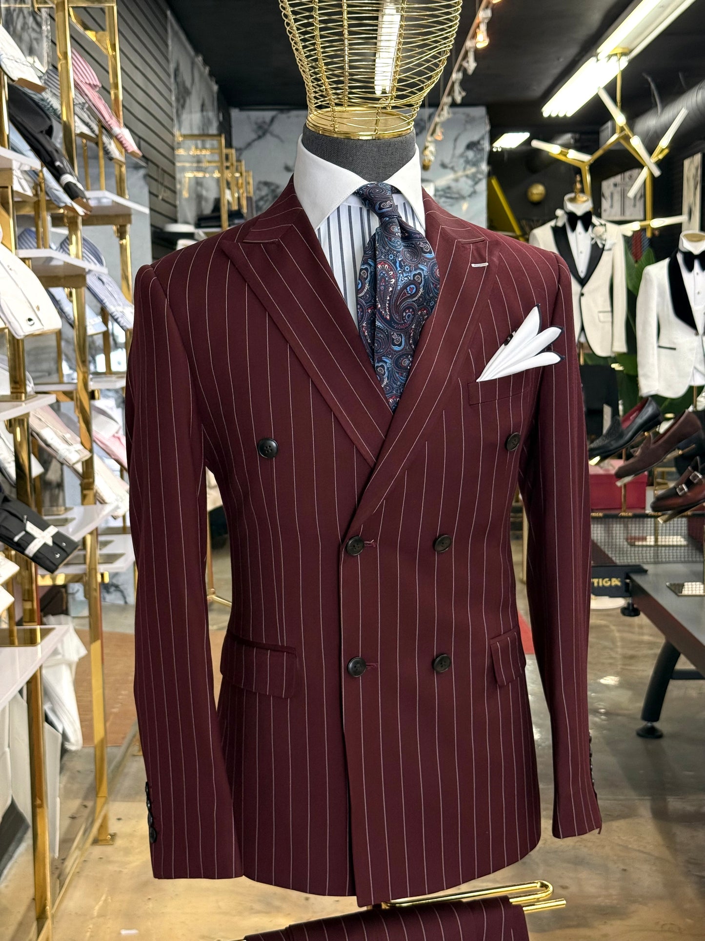 Bureaux Double-Breasted Pinstripe Suit