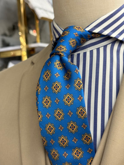 Necktie Royal & Gold Geometric
