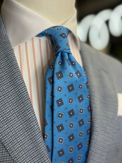 Necktie Geometric L Blue