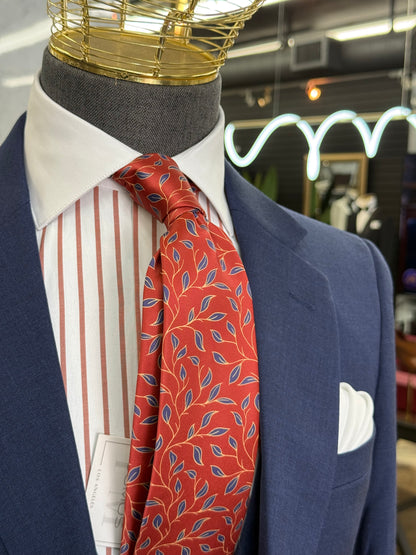 Necktie Brick Red floral tie