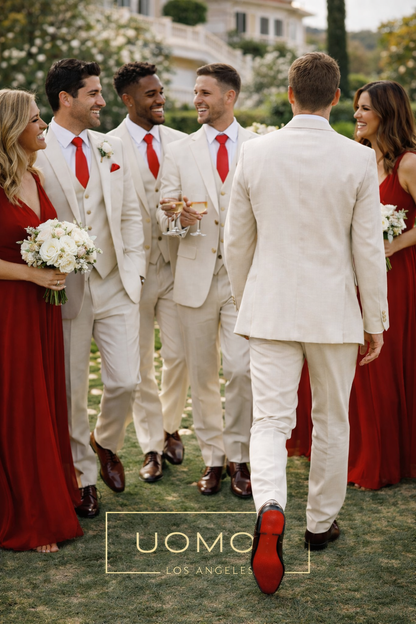 Deep Red Tie & Pocket Square Set