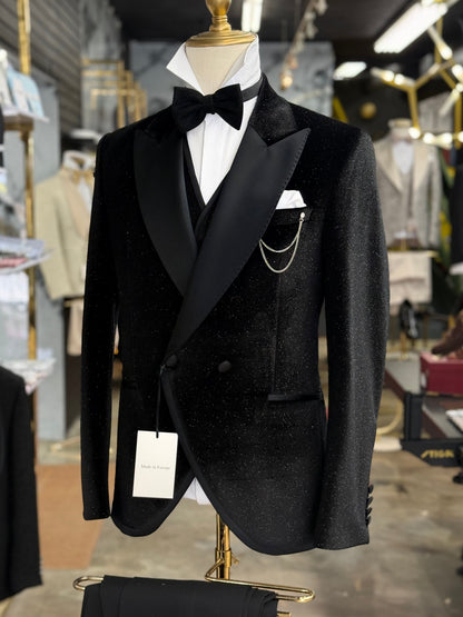Midnight Sparkle Velvet Black Tie Tuxedo