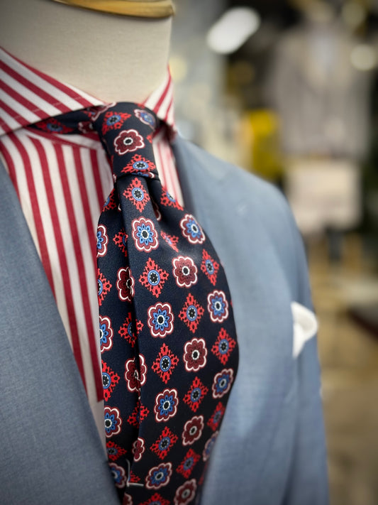 Necktie Medallion Red & Navy