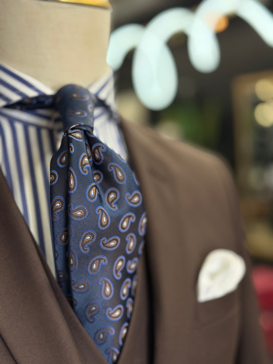 Necktie Midnight & Brown Med Peasley