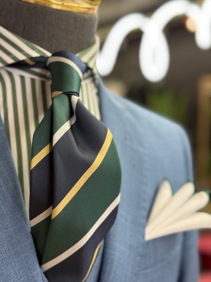 Necktie Regimental Classic Club Green and Navy