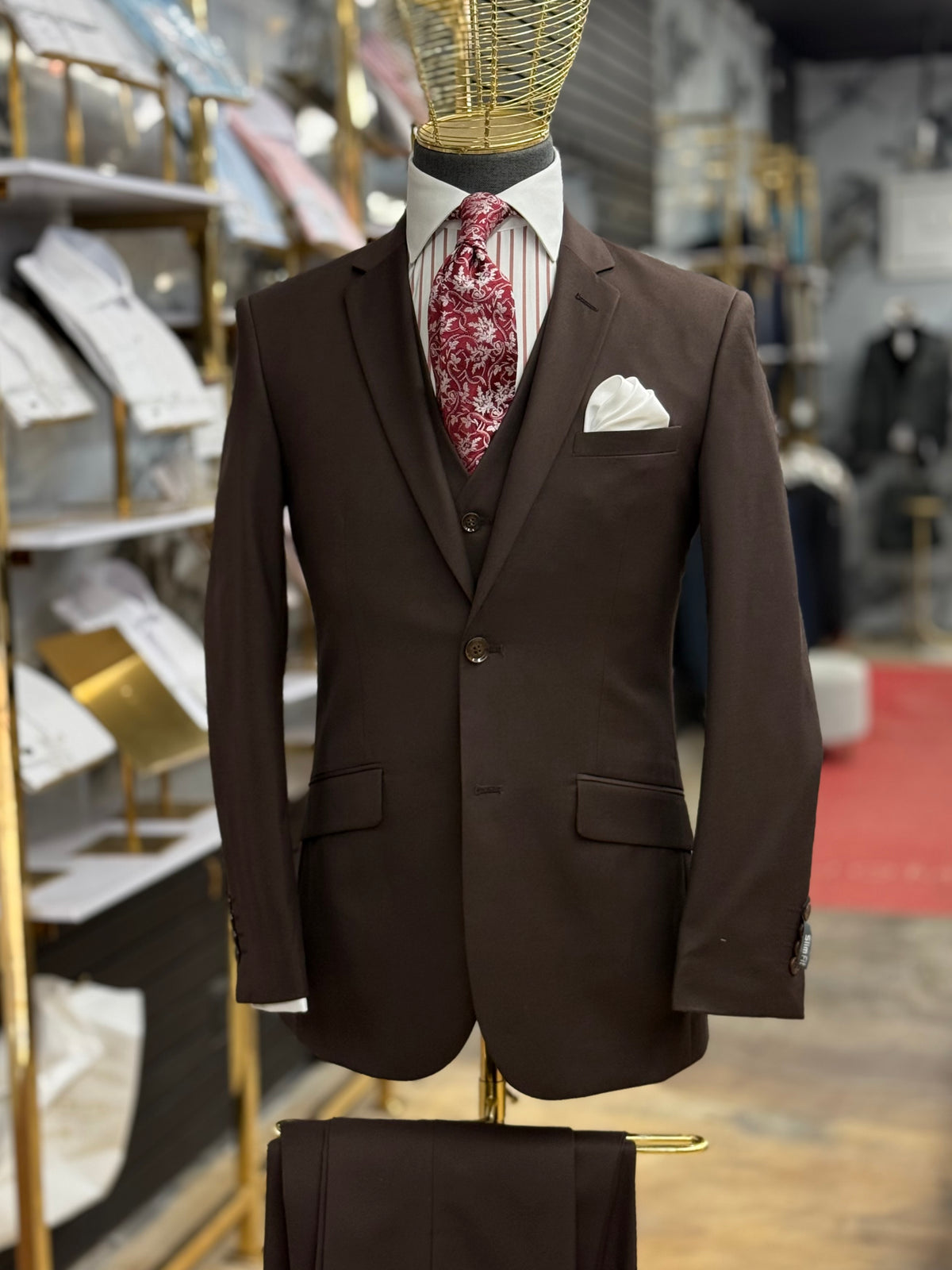 Essential Chocolate Brown Three-Pieces Suit