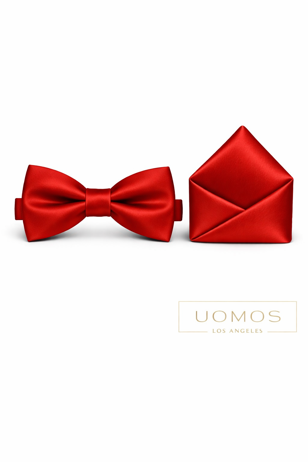 Deep Red Bow tie & Pocket Square set.