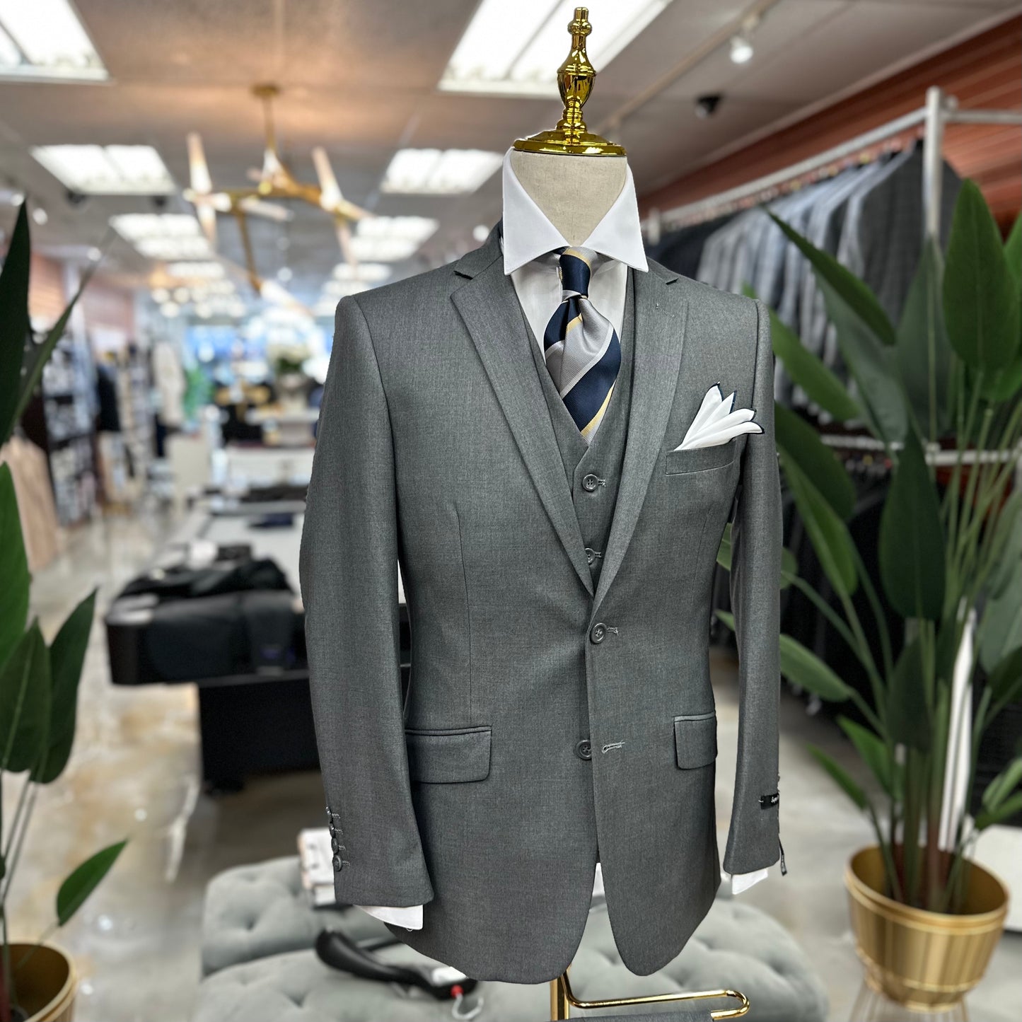 Mid Grey Vested Suit