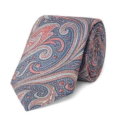 Necktie Big Paisley Rose and Grey