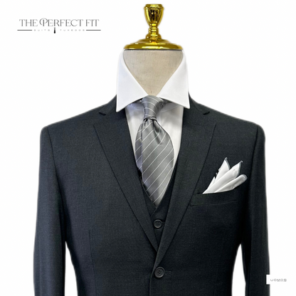 Charcoal Grey Vested Suit