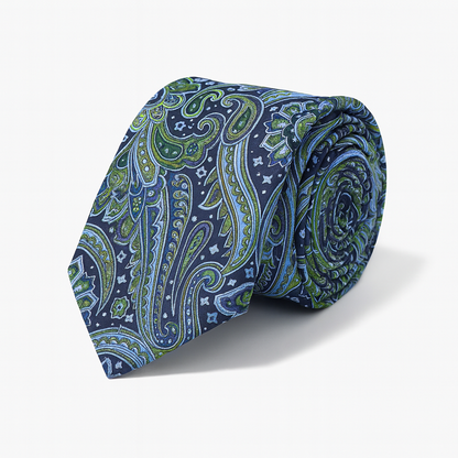 Necktie Big Paisley Blue & Green