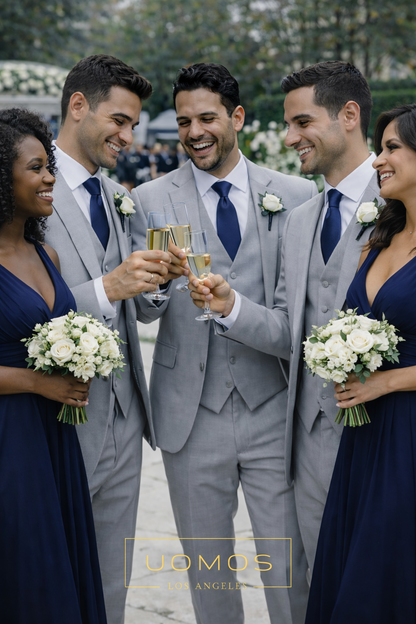 Deep Classic Navy Tie & Pocket Square Set