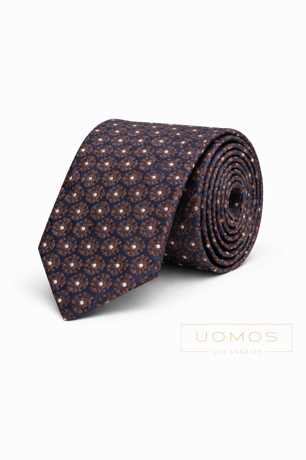 Necktie Navy & Chocolate Medallion