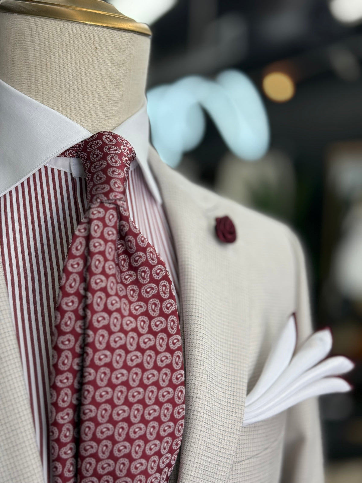 Necktie Mid Paisley Burgundy