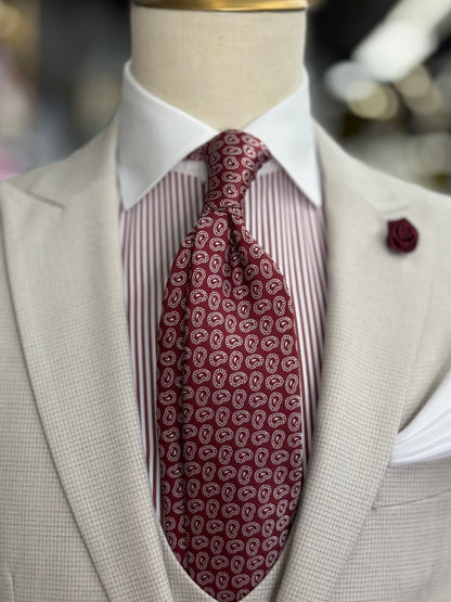 Necktie Mid Paisley Burgundy