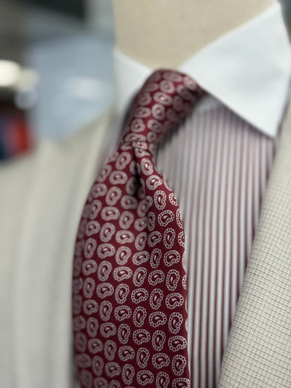 Necktie Mid Paisley Burgundy